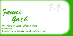 fanni goth business card