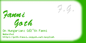 fanni goth business card